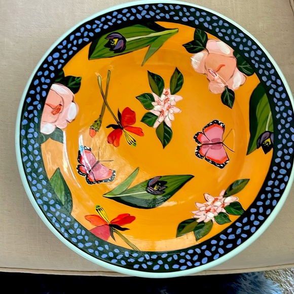 Droll Designs Big Rimmed Bowl 14 1/2" wide by 3" tall bowl - Picture 5 of 6